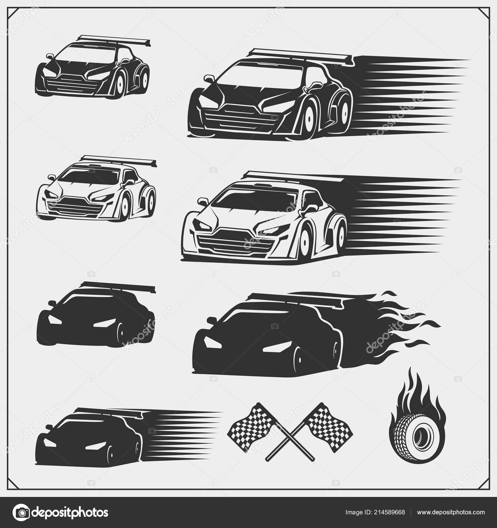 Set von Auto Geschwindigkeitsmesser von Racing-Design Vektor-Illustration, Stock-Vektor