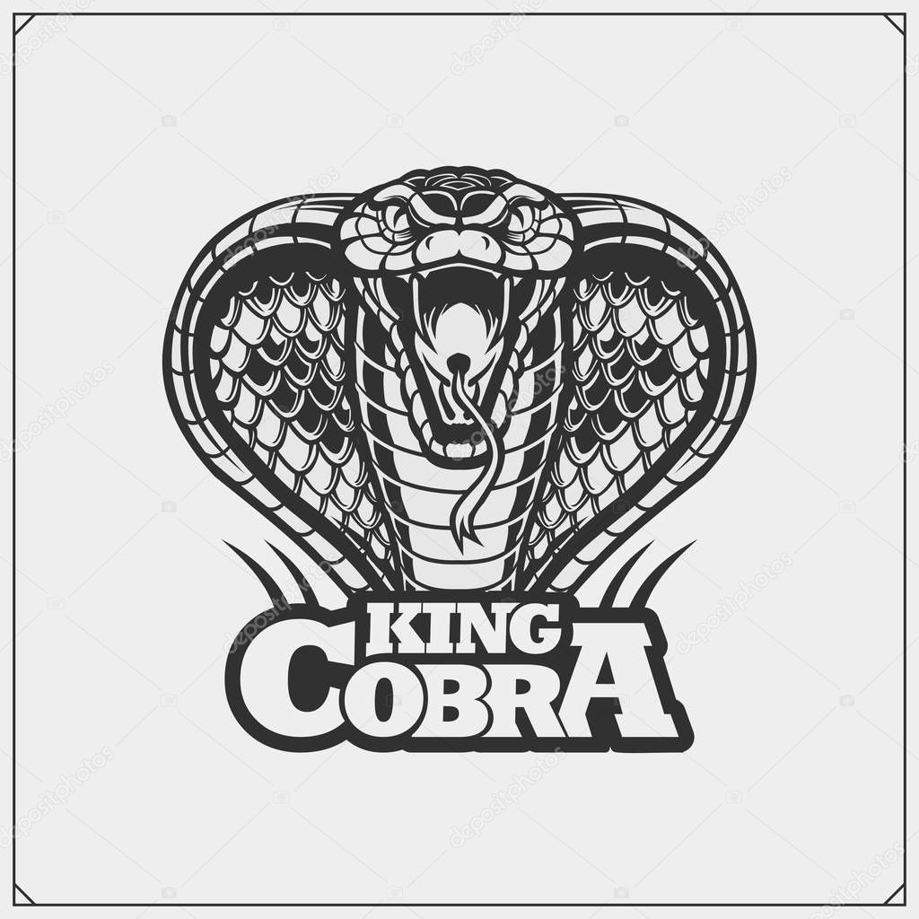 The emblem with king cobra for a sport team.