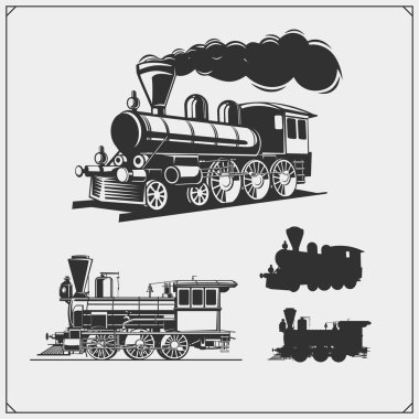 Retro trenler Amblemler, Etiketler, rozetleri ve tasarım öğeleri kümesi. T-shirtler için baskı tasarımı.