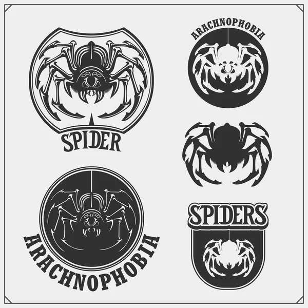 Les Emblèmes Club Arachnophobie Club Danse Nocturne Design Équipe Sportive — Image vectorielle