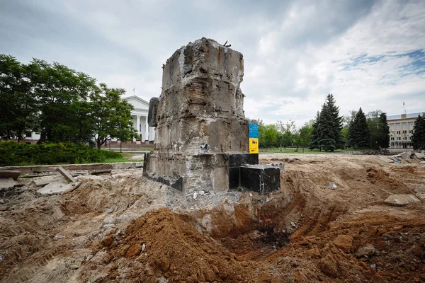 Donbass Ucrânia Reconstrução Praça Central Kramatorsk 2018 — Fotografia de Stock