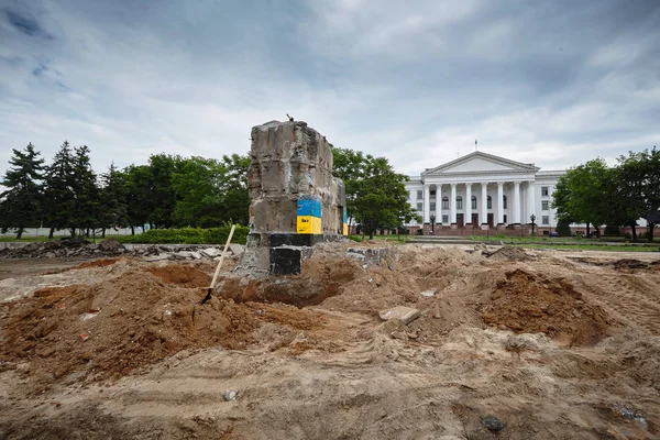 Donbass Ukrajina Rekonstrukce Centrálního Náměstí Kramatorsk 2018 — Stock fotografie