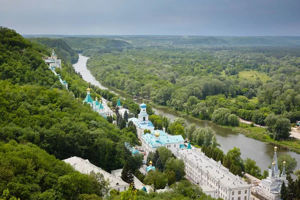 Orthodoxe Kirche Heilige Berge Und Swjatogorskaja Lavra Bei Swjatogorsk Und — Stockfoto