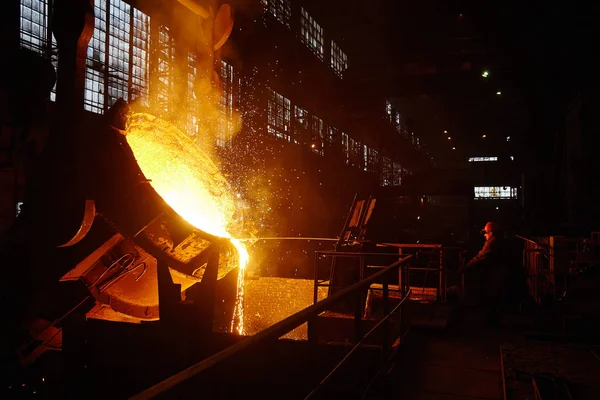 Fabricante Aço Lingote Fundição Loja Fornos Arco Elétrico Eaf Produção — Fotografia de Stock