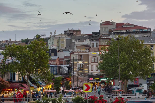 Эминону Султанахмет Стамбул Закате Путешествие Турцию — стоковое фото