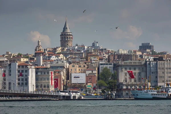 Tekintettel Golden Horn Karakoy Galata Torony Utazás Isztambulba Törökország — Stock Fotó