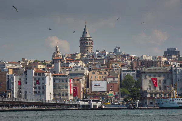 Utsikt Över Gyllene Hornet Karakoy Och Galatatornet Resa Till Istanbul — Stockfoto