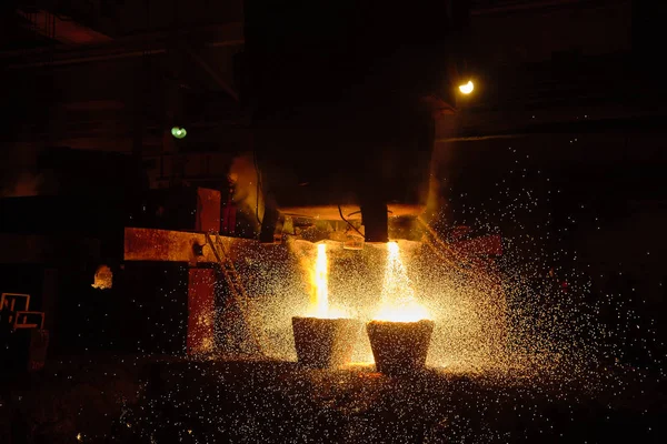 Casting ingots in Foundry Shop, Metallurgical production