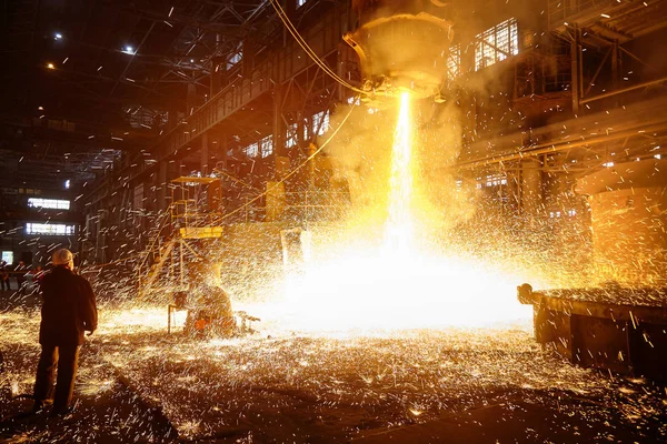 Metalurgia Lingote Fundição Loja Fornos Arco Elétrico — Fotografia de Stock