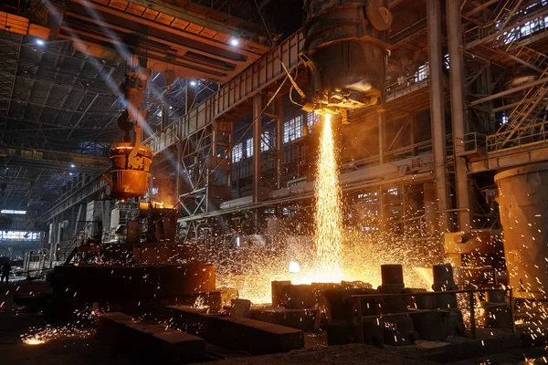 Metalurgia Lingote Fundição Loja Fornos Arco Elétrico — Fotografia de Stock