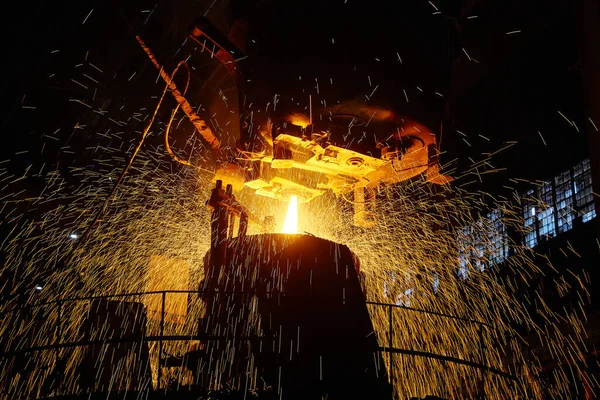 Metallurgy Casting Ingot Electric Arc Furnace Shop — Stock Photo, Image