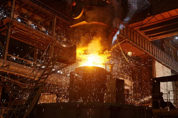 Metalurgia Lingote Fundição Loja Fornos Arco Elétrico — Fotografia de Stock