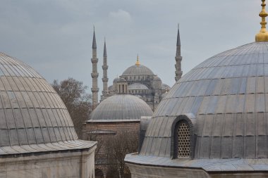 Ayasofya Kubbesi ve Mavi Cami. İstanbul 'un Cazibeleri.