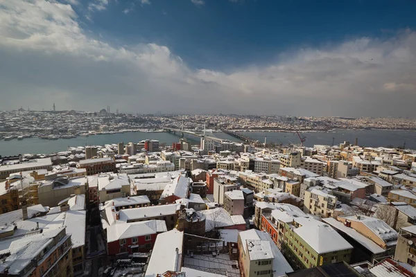 Vue Istanbul Corne Hiver Turquie — Photo