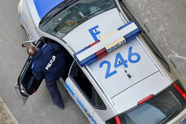 Polícia Polaca Patrulha Ação — Fotografia de Stock