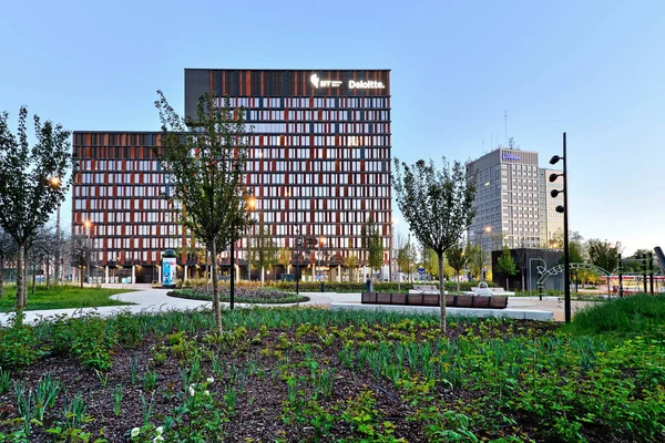 Die Stadt Lodz Rund Den Bahnhof Ein Blick Auf Die — Stockfoto