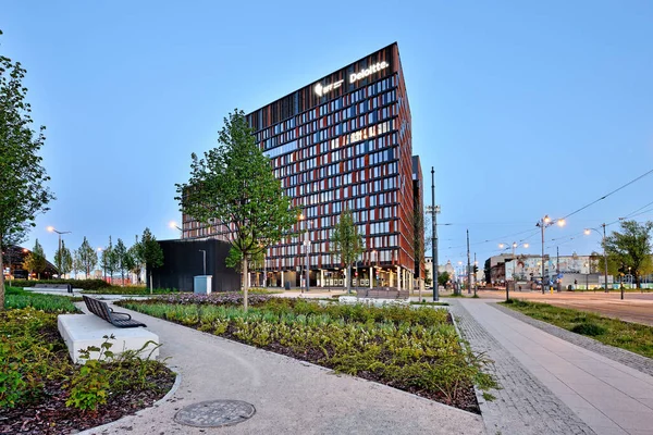 洛兹市 火车站周围 一个城市的景观 City Gate Lodz City Poland — 图库照片