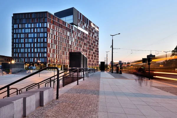 Die Stadt Lodz Rund Den Bahnhof Ein Blick Auf Die — Stockfoto