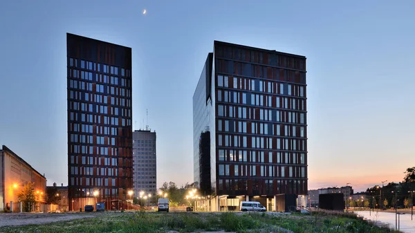 Die Stadt Lodz Rund Den Bahnhof Ein Blick Auf Die — Stockfoto