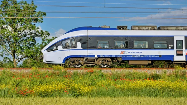Пассажирский Поезд Железнодорожный Транспорт Польши Лицензионные Стоковые Фото