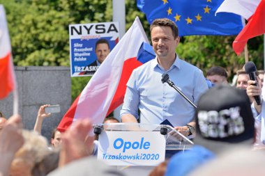 Başkanlık seçimi 2020. Rafal Trzaskowski Opole 'da - 13 Haziran 2020, Opole, Polonya