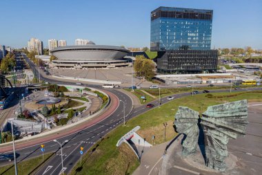Spodek Spor ve Eğlence Salonu. Katowice, Polonya. KATOWICE, POLAND - 11 Ekim 2019