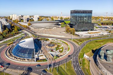 Spodek Spor ve Eğlence Salonu. Katowice, Polonya. KATOWICE, POLAND - 11 Ekim 2019