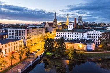 Polonya 'nın Lodz şehrinde. Beyaz Fabrika Görünümü.