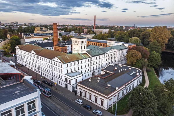 Lodz Városa Lengyelország Kilátás Fehér Gyár — Stock Fotó