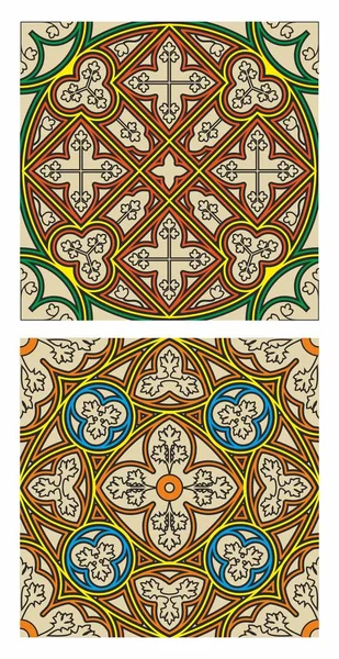 Ornamento Geometrico Medievale Nel Vettore — Vettoriale Stock
