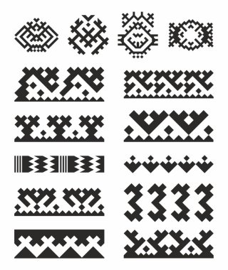 Batı Sibirya halklarının vektör desen. Nenets süsleme