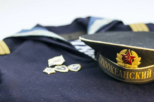 Ryska Flottan Sailor Uniform Med Mössa — Stockfoto