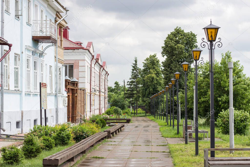 Embankment of the city of Yelabuga. Museums. Republic of Tatarstan June 2020.