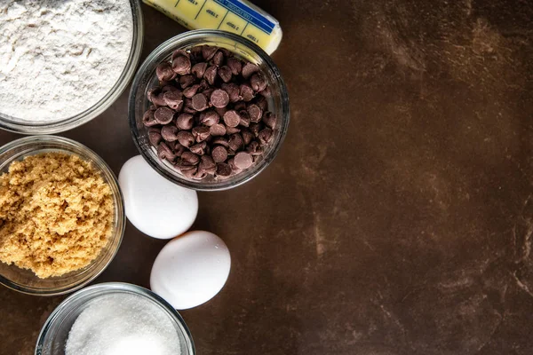 Chocolate chip cookie ingrediënten — Stockfoto