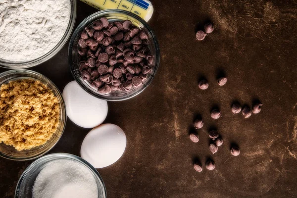 Ingredienti per biscotti al cioccolato — Foto Stock