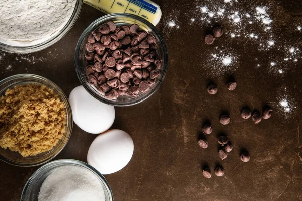 Chocolate ingredientes de biscoito chip Fotos De Bancos De Imagens Sem Royalties