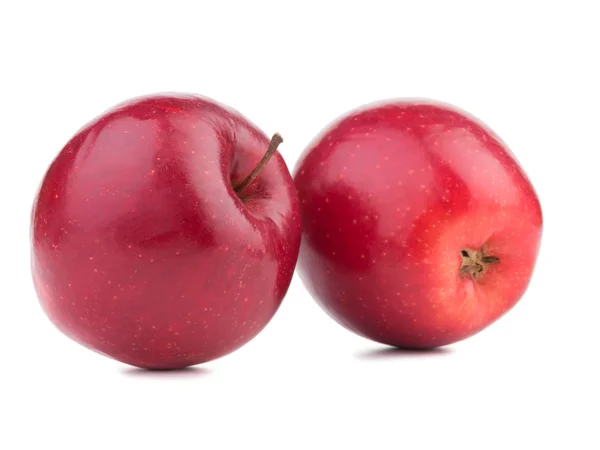 Deux Pommes Rouges Entières Isolées Sur Fond Blanc Des Vitamines — Photo