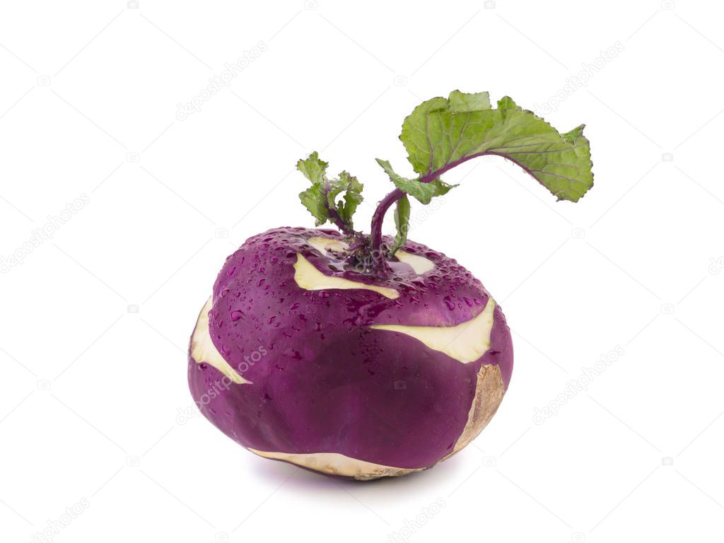 Fresh whole purple radish isolated on a white background with copy space. Organic food