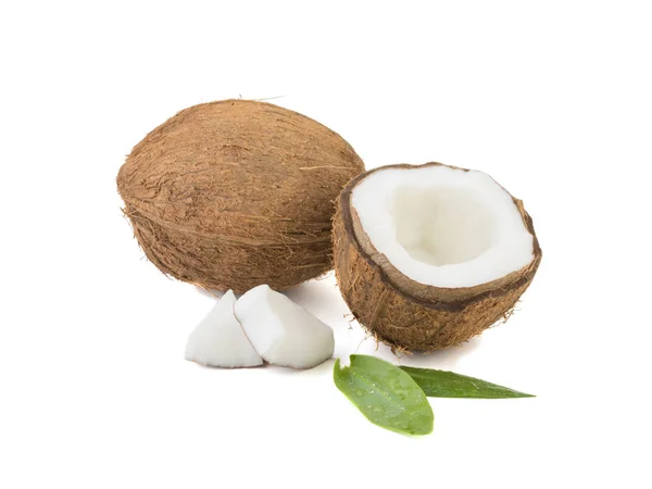 절반에 배경에 코코넛 비타민의 이국적인 과일의 — 스톡 사진