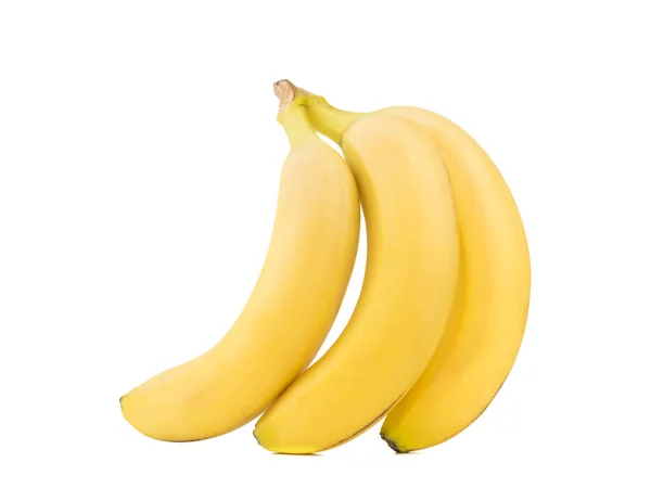 Bando Bananas Amarelas Saturadas Isoladas Sobre Fundo Branco Frutas Verão — Fotografia de Stock