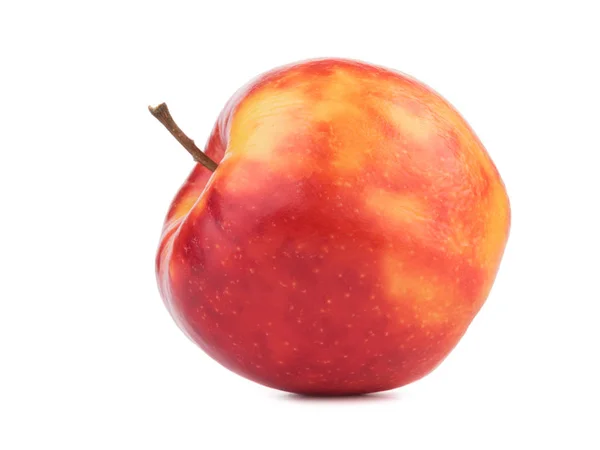 Toute Une Pomme Rouge Vif Isolée Sur Fond Blanc Fruits — Photo