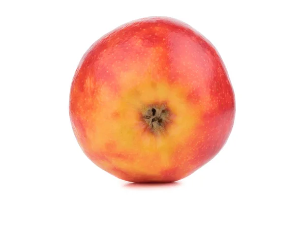 Una Manzana Roja Brillante Entera Aislada Sobre Fondo Blanco Frutas —  Fotos de Stock
