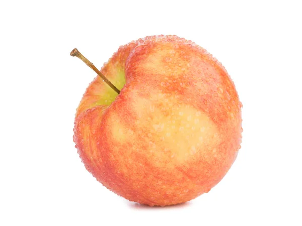 Zupełnie Jasne Czerwone Jabłko Białym Tle Zdrowe Ekologiczne Owoce Pełne — Zdjęcie stockowe