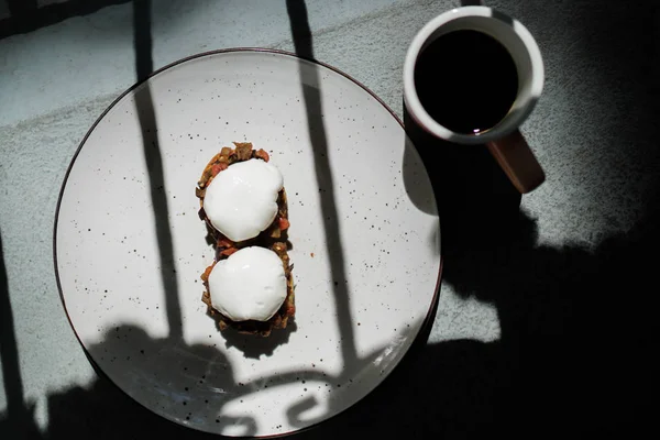 Välsmakande Och Hälsosam Mat Vacker Servering Mat Mat Från Restaurangen — Stockfoto