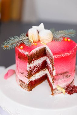 Güzel pasta. kek ve kurabiye. Top kek, kek ve diğer tatlı tatlılar tatlı tatil büfe