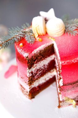 Güzel pasta. kek ve kurabiye. Top kek, kek ve diğer tatlı tatlılar tatlı tatil büfe