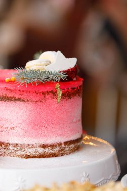 Güzel pasta. kek ve kurabiye. Top kek, kek ve diğer tatlı tatlılar tatlı tatil büfe