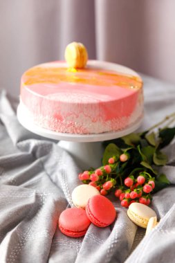 Güzel pasta. kek ve kurabiye. Top kek, kek ve diğer tatlı tatlılar tatlı tatil büfe