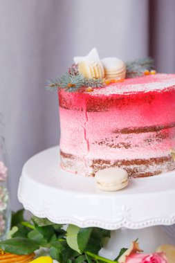 Güzel pasta. kek ve kurabiye. Top kek, kek ve diğer tatlı tatlılar tatlı tatil büfe