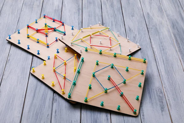 Wooden logic toy. Creativity toys. The concept of logical thinking. — Stock Photo, Image